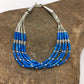 Denim Stabilized Lapis Heishi Bracelet | Sterling Liquid Silver | 5-Strand | 7" | 2935
