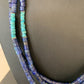 Navajo Lapis & Turquoise 3 Strand Necklace | Sterling Silver | 21" | Authentic Native American Handmade | 01011