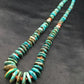 Navajo Turquoise & Spiny Oyster Graduated Necklace | Sterling Silver | Authentic Native American | 29" | 4362