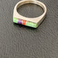 Navajo Green Gaspiete Sugilite Red Coral Inlay Ring | Sz 8.25 | Authentic Native American Handmade | 11121