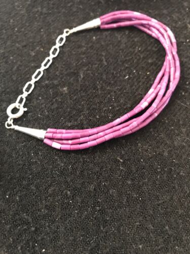 Navajo Purple Stabilized Sugilite Heishi Bracelet | Sterling Silver | 7" | 13597