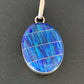 Navajo Sterling Silver Peacock Blue Opal Inlay Pendant | Men's Women's | Authentic Native American | 13141