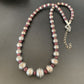 Navajo Pearl Purple Spiny Oyster Bead Necklace | Sterling Silver | Hand Stamped | Authentic Native American Jewelry | Single Strand | 11877