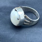 Native American White Buffalo Turquoise Ring | Navajo Sterling Silver | Sz 8.5 | 4646