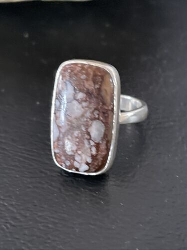 Native American Women's Navajo Wild Horse Turquoise Ring | Sterling Silver | Sz 7.5 | 10506