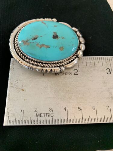 Southwestern Bolo Tie | Navajo Kingman Turquoise | Sterling Silver | Handmade by Yazzie | 2995
