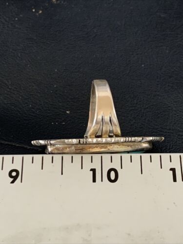Native American Navajo Sterling Silver Turquoise #8 Ring | Sz 8.5 | 12065 - Masha USA