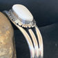 Navajo White Buffalo Turquoise Cuff Bracelet | Sterling Silver | Authentic Native American Handmade | 1423