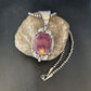 Navajo Purple Spiny Oyster Pendant Necklace | Sterling Silver | Women's | Authentic Native American Handmade | 14665