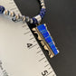 Navajo Pearls Necklace with Blue Lapis Opal Inlay Pendant | Sterling Silver | Authentic Native American Handmade | 11632