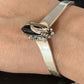 Navajo Black Onyx Cuff Bracelet | Sterling Silver | Authentic Native American Handmade | 13561