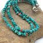Navajo Blue Turquoise Nugget Bead Necklace | 2 Strand | Sterling Silver | 17" | Authentic Native American Handmade | 4490