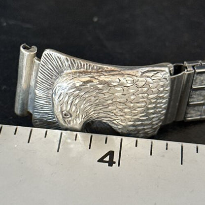 Navajo Eagle Head Sterling Silver Wrist-Watch Tips | Authentic Native American Jewelry | 14400