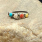 Zuni Blue Opal, Coral, Turquoise Multi-Stone Ring | Authentic Native American Sterling Silver | Multi-Stone | Sz 6.25 | 2501