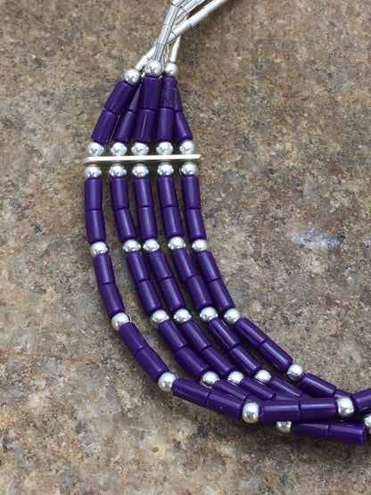 Native American Navajo Sugilite Heishi Bracelet | Sterling Silver | 7" | 2933