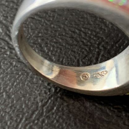 Navajo Pink Opal Inlay Band Ring | Sz 8.5 | Authentic Native American Handmade | 12410