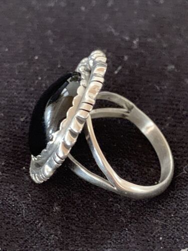 Native American Men's Navajo Black Onyx Ring | Sterling Silver | Sz 9 | Authentic Handmade | 1080