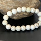 Native American Handmade White Howlite Bead Bracelet | 10mm Round | Stretchable | 11840