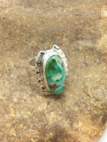 Native American Men's Navajo Royston Turquoise Ring | Sterling Silver | Sz 6.5 | 10219