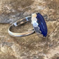 Native American Navajo Navy Blue Lapis Ring | Sterling Silver | Sz 6 | 1128