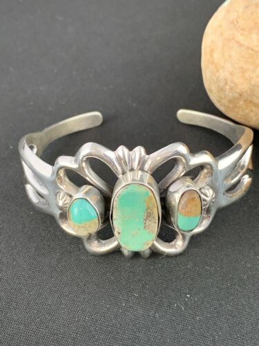 Navajo Sterling Silver Cuff Bracelet | Dry Creek Turquoise | Authentic Native American Handmade | 239