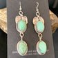 Navajo Green Spiderweb Turquoise Dangle Earrings | Sterling Silver | Authentic Native American Handmade | 13548