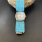 Men's Zuni Sterling Silver Watch with Blue Turquoise Inlay Tips | Authentic Native American Jewelry | 2119