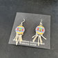 Navajo Multi-Color Turquoise Inlay Earrings | Sterling Silver | Authentic Native American Handmade | 14654