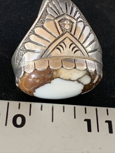 Southwestern Men's XL Ring | Wild Horse Turquoise | Sterling Silver | Sz 8.5 | 13775 - Masha USA