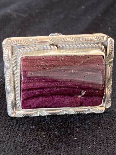 Navajo Purple Spiny Oyster Ring | Sterling Silver | Sz 11.5 | Authentic Native American Handmade | 227