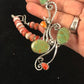 Navajo Green Turquoise & Spiny Oyster Pendant Necklace | Authentic Native American Sterling Silver | Multi-Stone | 8486