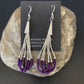 Handmade Liquid Silver Heishi Tube Beads Sugilite Earrings | Sterling Silver | 2" | 13048