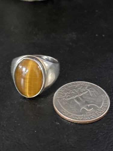 Native American Coffee Tiger's Eye Ring | Sterling Silver | Sz 9 | 14269