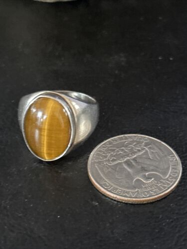 Native American Coffee Tiger's Eye Ring | Sterling Silver | Sz 9 | 14269 - Masha USA