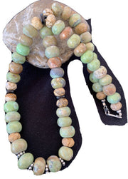 Navajo Sterling Silver Onyx, Agate & Picture Jasper Men's Necklace | 12mm | Authentic Native American Handmade | 23" | 1275
