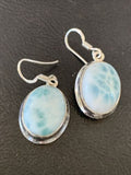 Navajo Blue Larimar Dangle Earrings | Sterling Silver Beads | Authentic Native American Handmade | 1615