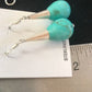 Native American Blue Turquoise Bead Dangle Earrings |  Navajo Handmade Sterling Silver | 960