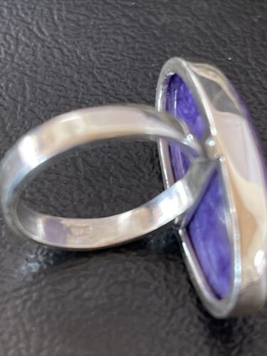 Navajo Purple Charoite Ring | Sterling Silver | Sz 8 Adjustable | Authentic Native American Handmade | 10571