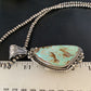 Blue Royston Turquoise Pendant Necklace | Sterling Silver | 3.5" | Authentic Native American Handmade | 13939