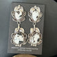 Navajo White Buffalo Turquoise Dangle Earrings | Sterling Silver | 2.5" | Authentic Native American Handmade | 14738