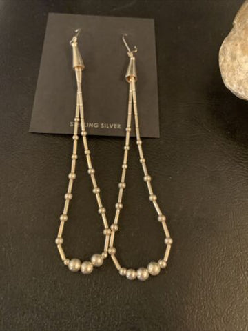 USA XL Liquid Heishi Sterling Navajo Pearls Beads Earrings American 4