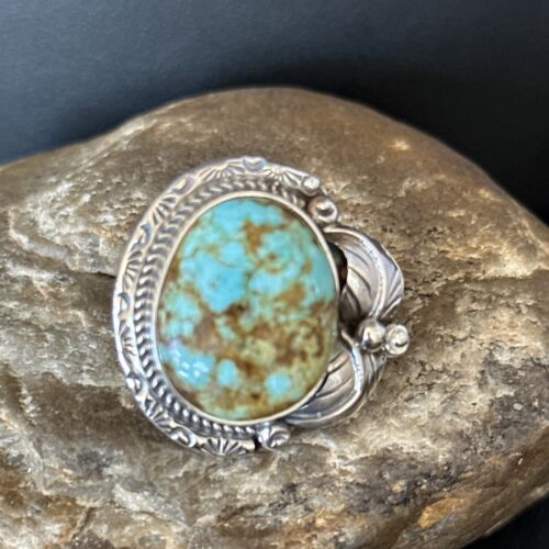 Navajo Blue Turquoise #8 Rings | Sterling Silver | Sz 10 | Authentic Native American Handmade | 14290