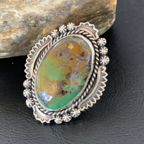 Native American Women's Navajo Green Turquoise Ring | Sterling Silver | Sz 6.5 | 10225