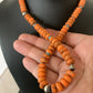 Southwestern Navajo Apple Coral Bead Necklace | Sponge Sterling Silver | Authentic Native American Handmade | 20" | 2043
