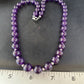 Navajo Purple Amethyst Necklace | 10mm Sterling Silver | 21" | Authentic Native American Handmade | 14313