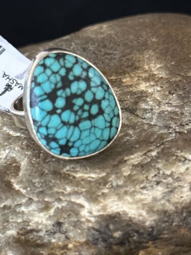 Navajo Blue Spiderweb Turquoise Ring | Sterling Silver | Sz 6 | 10283