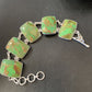 Navajo Green Mojave Turquoise Link Bracelet | Sterling Silver | 8" | Authentic Native American Handmade | 11646
