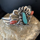 Men's Navajo Kingman Turquoise & Spiny Oyster Bracelet | Sterling Silver | Authentic Native American Handmade | 01031