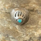 Native American Old Pawn Navajo Bear Paw Blue Turquoise Ring | Sterling Silver | Sz 6 | 2171