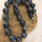 Authentic Native American Handmade | Navajo Sterling Silver Denim Lapis Bead Necklace | 20" | 16mm